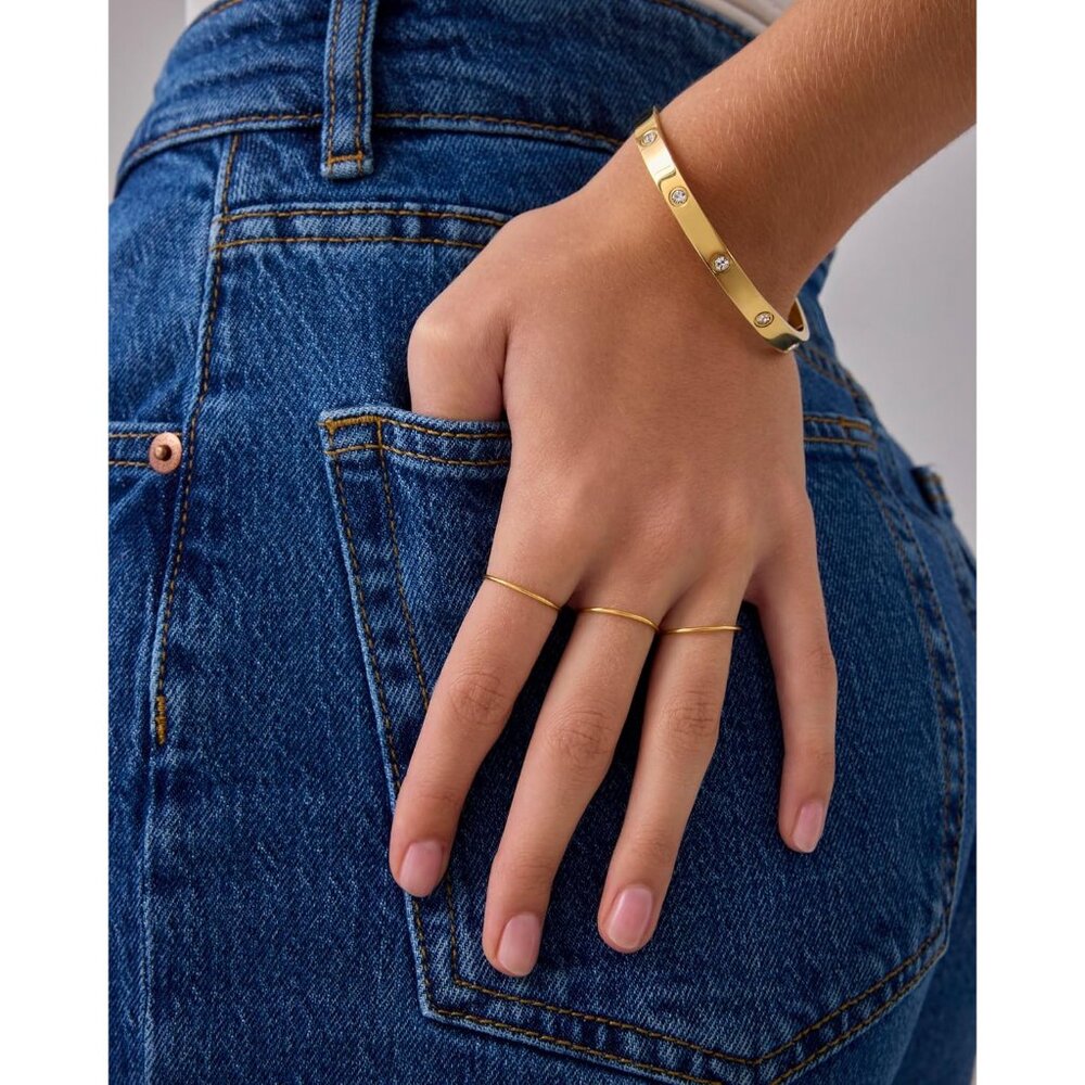 14k Gold Plated Stackable Ring Pack For Women | W… - image 4